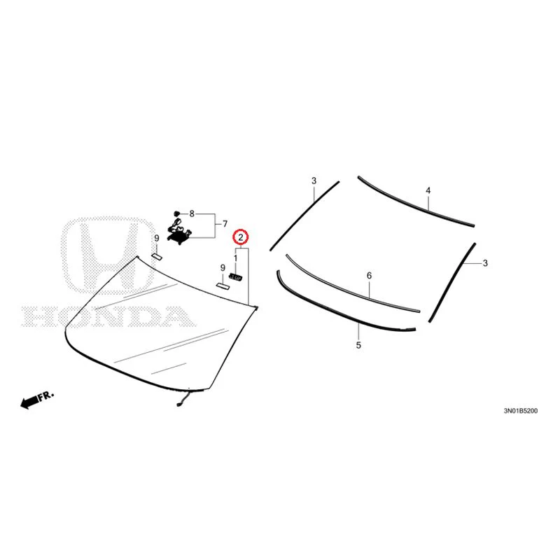 [NEW] JDM HONDA VEZEL e:HEV RV5 2025 Front Windshield GENUINE OEM - Image 3