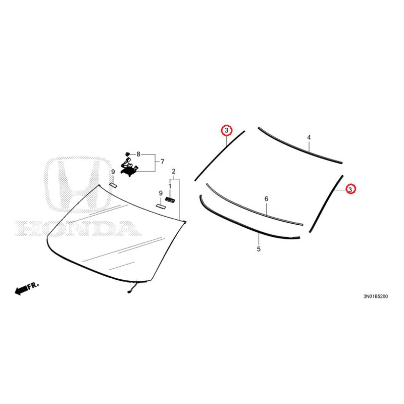 [NEW] JDM HONDA VEZEL e:HEV RV5 2025 Front Windshield GENUINE OEM - Image 4