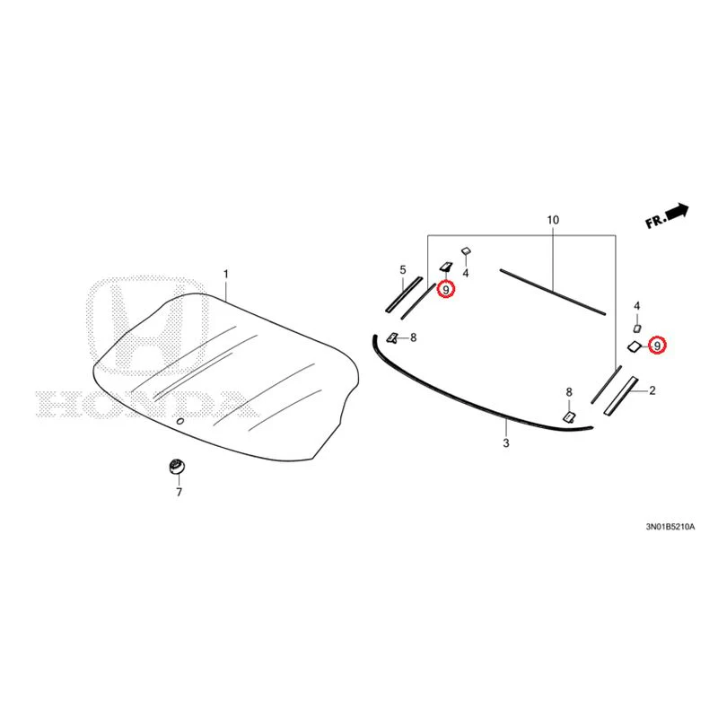 [NEW] JDM HONDA VEZEL e:HEV RV5 2025 Rear Windshield Glass GENUINE OEM - Image 9