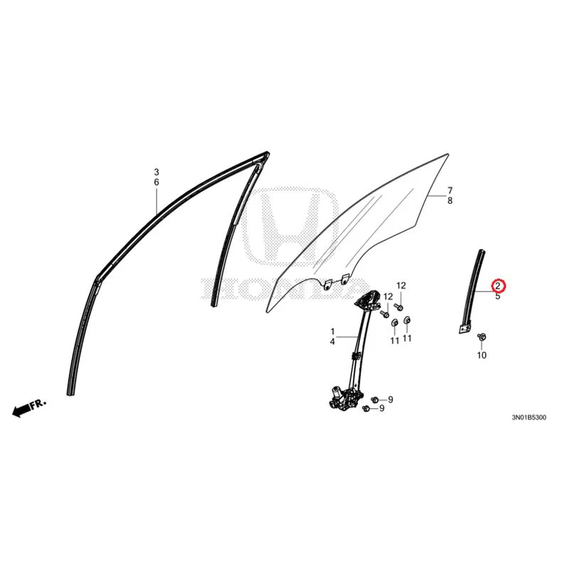 [NEW] JDM HONDA VEZEL e:HEV RV5 2025 Front Door Glass/Regulator GENUINE OEM - Image 3