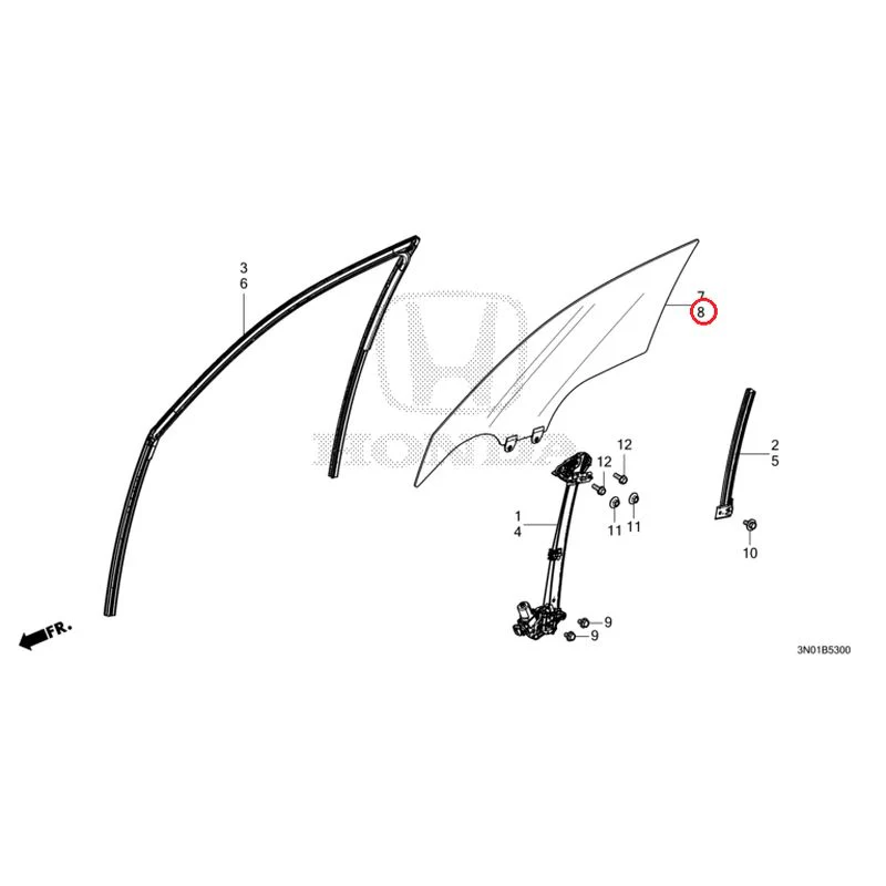 [NEW] JDM HONDA VEZEL e:HEV RV5 2025 Front Door Glass/Regulator GENUINE OEM - Image 9