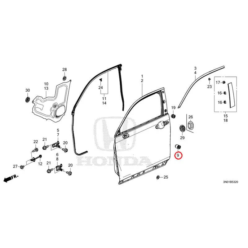 [NEW] JDM HONDA VEZEL e:HEV RV5 2025 Front Door Panel GENUINE OEM - Image 10