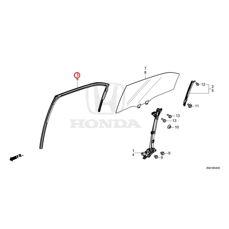 [NEW] JDM HONDA VEZEL e:HEV RV5 2025 Rear Door Glass/Regulator GENUINE OEM - Image 4