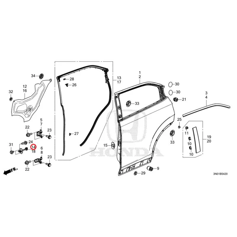 [NEW] JDM HONDA VEZEL e:HEV RV5 2025 Rear Door Panel GENUINE OEM - Image 15