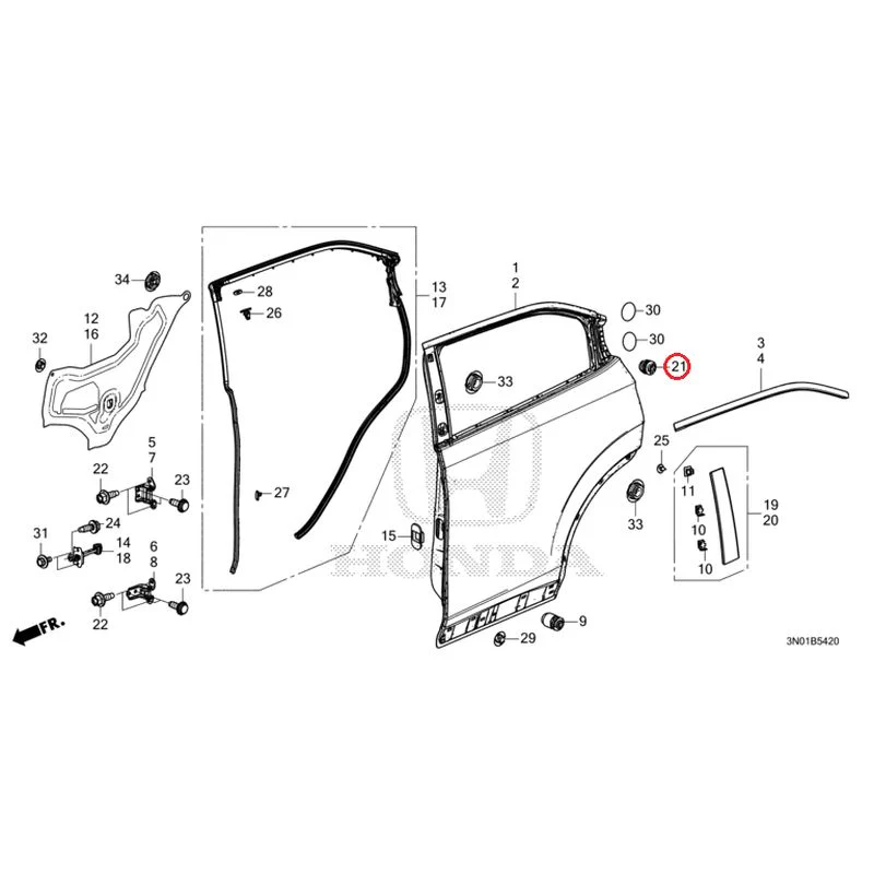 [NEW] JDM HONDA VEZEL e:HEV RV5 2025 Rear Door Panel GENUINE OEM - Image 22