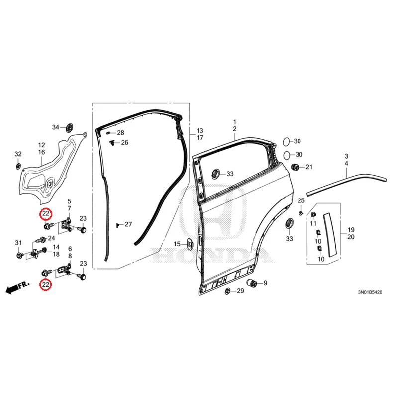 [NEW] JDM HONDA VEZEL e:HEV RV5 2025 Rear Door Panel GENUINE OEM - Image 24