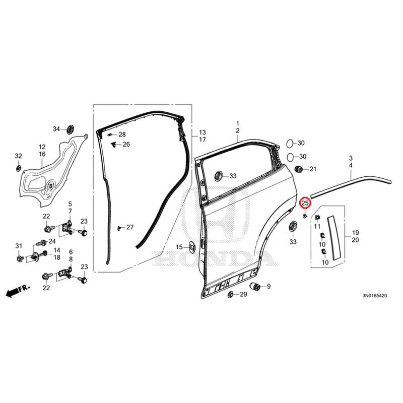 [NEW] JDM HONDA VEZEL e:HEV RV5 2025 Rear Door Panel GENUINE OEM - Image 27