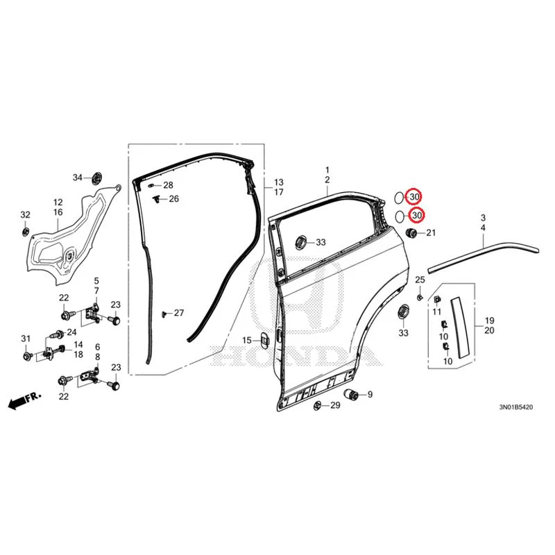[NEW] JDM HONDA VEZEL e:HEV RV5 2025 Rear Door Panel GENUINE OEM - Image 32