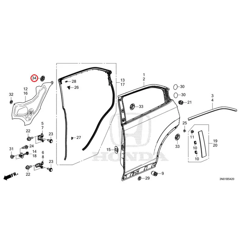 [NEW] JDM HONDA VEZEL e:HEV RV5 2025 Rear Door Panel GENUINE OEM - Image 36