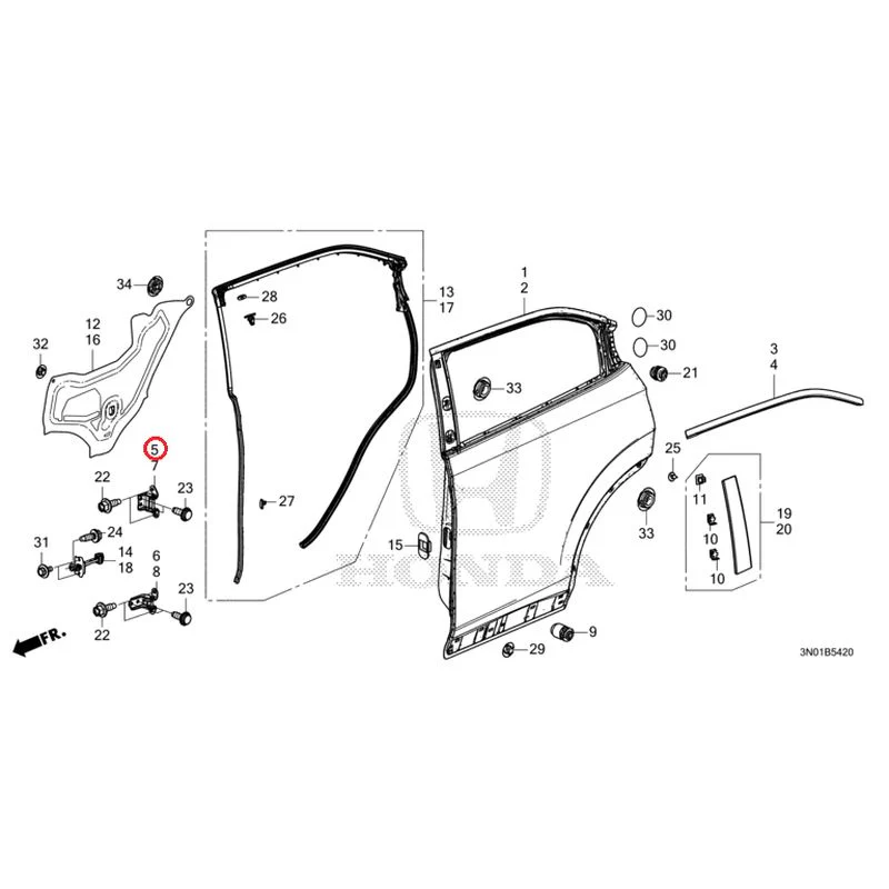 [NEW] JDM HONDA VEZEL e:HEV RV5 2025 Rear Door Panel GENUINE OEM - Image 6