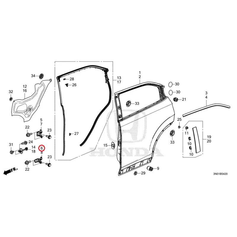 [NEW] JDM HONDA VEZEL e:HEV RV5 2025 Rear Door Panel GENUINE OEM - Image 7