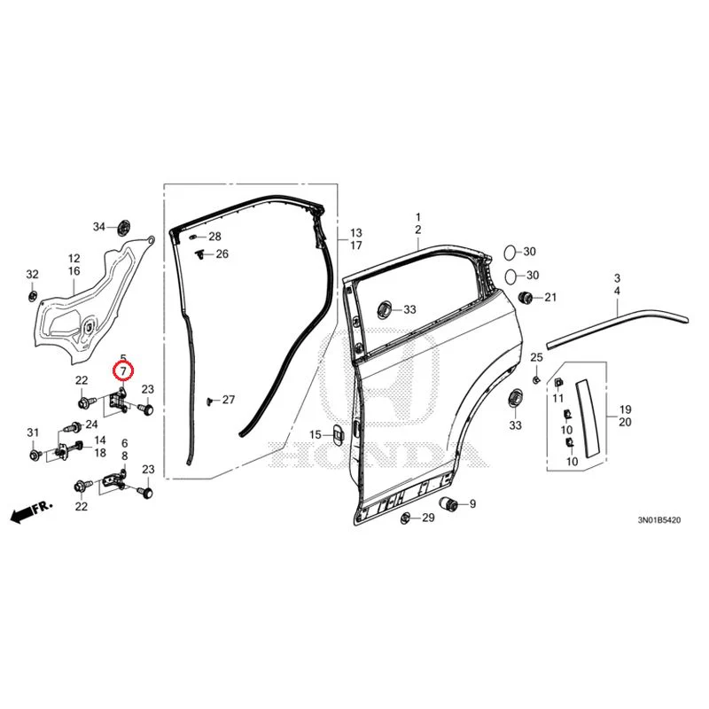 [NEW] JDM HONDA VEZEL e:HEV RV5 2025 Rear Door Panel GENUINE OEM - Image 8