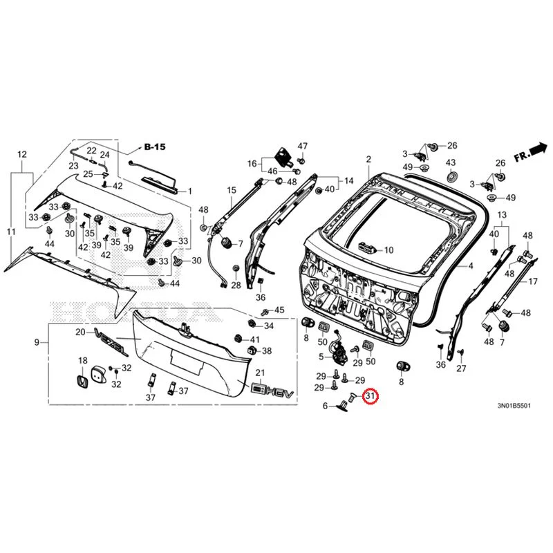 [NEW] JDM HONDA VEZEL e:HEV RV5 2025 Tailgate (Power) GENUINE OEM - Image 43