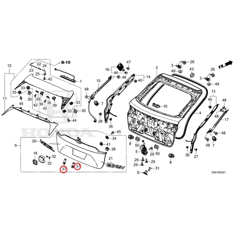 [NEW] JDM HONDA VEZEL e:HEV RV5 2025 Tailgate (Power) GENUINE OEM - Image 49