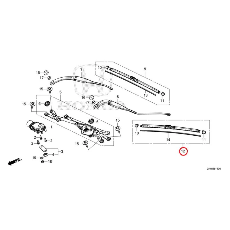 [NEW] JDM HONDA VEZEL e:HEV RV5 2025 Front Windshield Wiper GENUINE OEM - Image 13