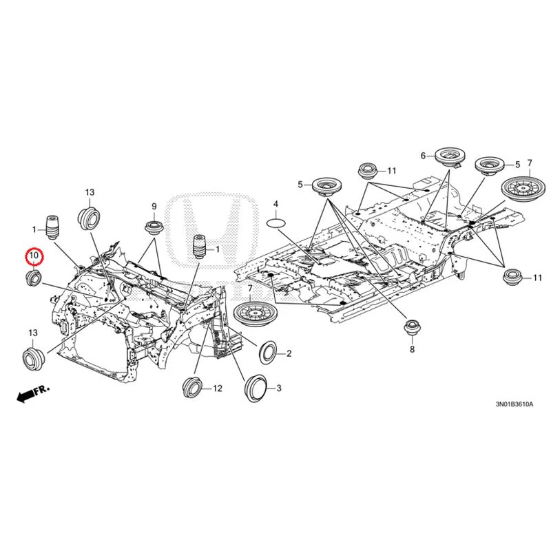 [NEW] JDM HONDA VEZEL e:HEV RV5 2025 Grommets (Front) GENUINE OEM - Image 10
