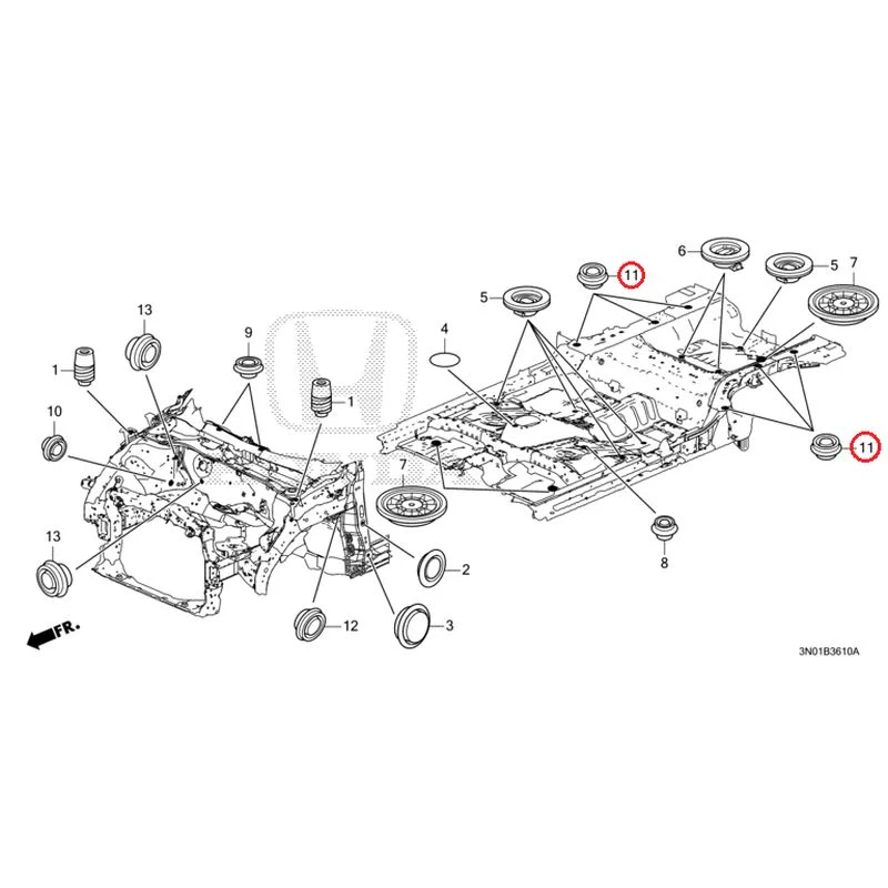 [NEW] JDM HONDA VEZEL e:HEV RV5 2025 Grommets (Front) GENUINE OEM - Image 11