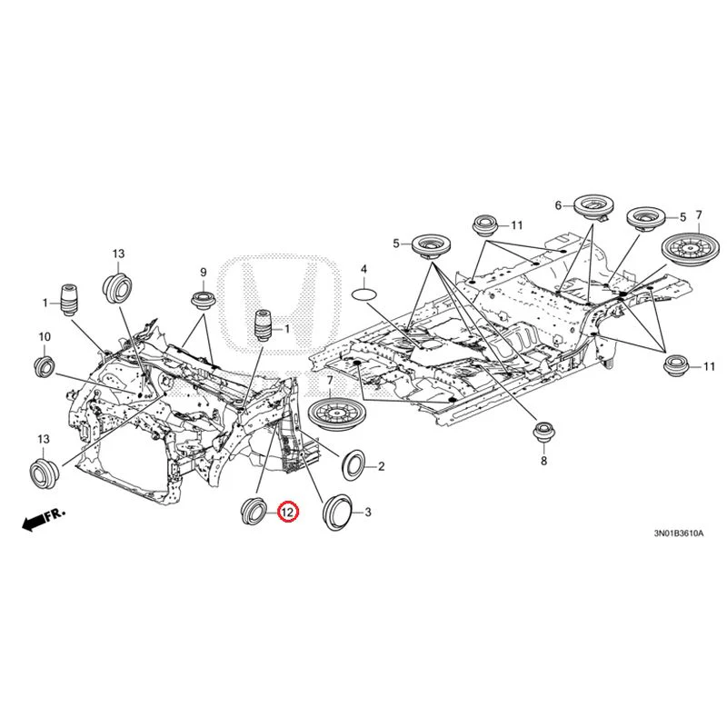 [NEW] JDM HONDA VEZEL e:HEV RV5 2025 Grommets (Front) GENUINE OEM - Image 12