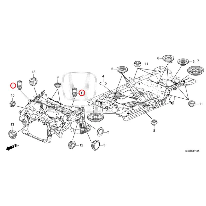 [NEW] JDM HONDA VEZEL e:HEV RV5 2025 Grommets (Front) GENUINE OEM - Image 2
