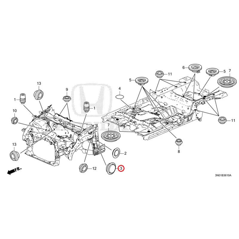[NEW] JDM HONDA VEZEL e:HEV RV5 2025 Grommets (Front) GENUINE OEM - Image 4