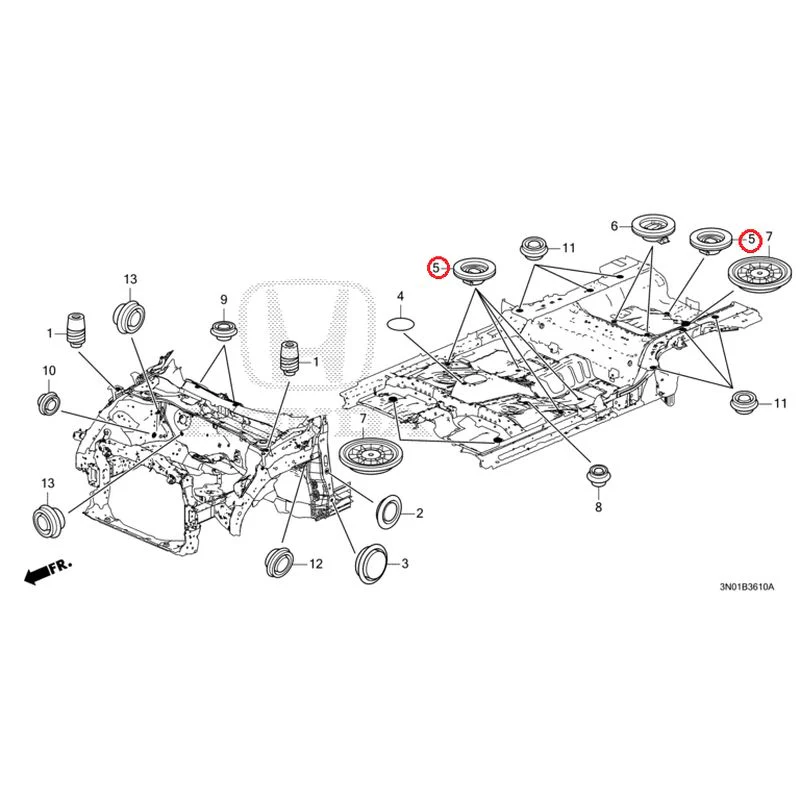 [NEW] JDM HONDA VEZEL e:HEV RV5 2025 Grommets (Front) GENUINE OEM - Image 6