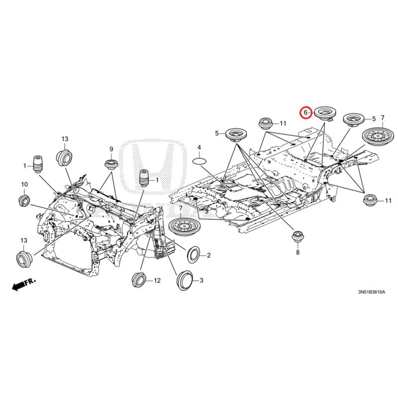 [NEW] JDM HONDA VEZEL e:HEV RV5 2025 Grommets (Front) GENUINE OEM - Image 7