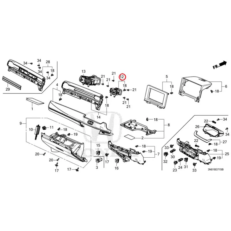 [NEW] JDM HONDA VEZEL e:HEV RV5 2025 Instrument panel garnish (passenger side) GENUINE OEM - Image 10