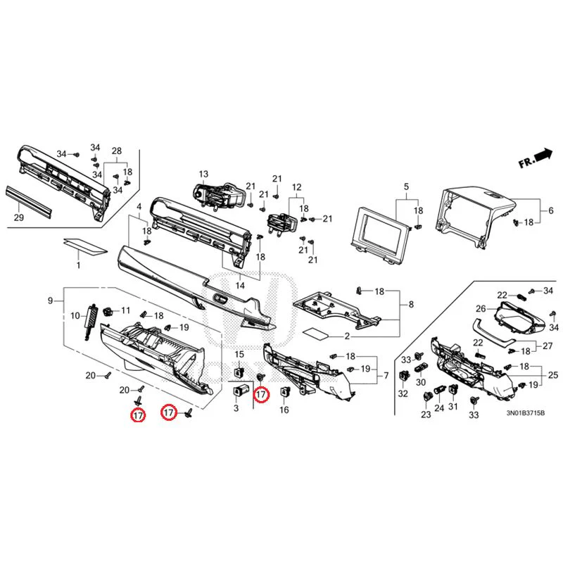[NEW] JDM HONDA VEZEL e:HEV RV5 2025 Instrument panel garnish (passenger side) GENUINE OEM - Image 12