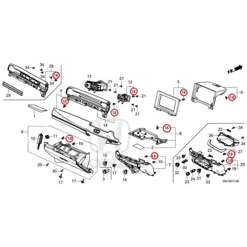 [NEW] JDM HONDA VEZEL e:HEV RV5 2025 Instrument panel garnish (passenger side) GENUINE OEM - Image 13