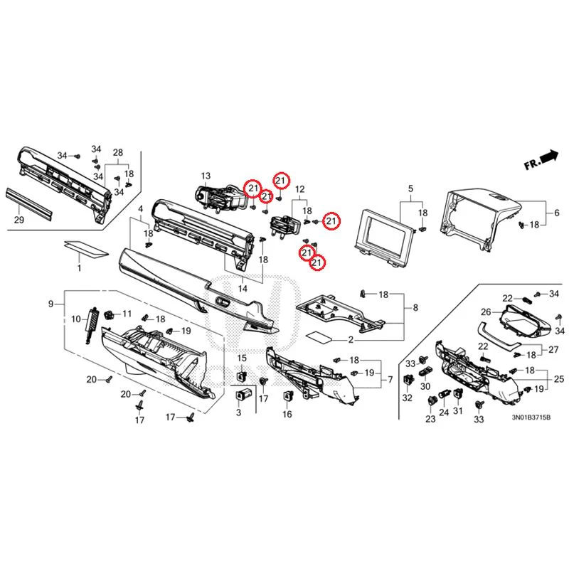 [NEW] JDM HONDA VEZEL e:HEV RV5 2025 Instrument panel garnish (passenger side) GENUINE OEM - Image 16