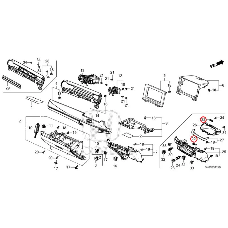 [NEW] JDM HONDA VEZEL e:HEV RV5 2025 Instrument panel garnish (passenger side) GENUINE OEM - Image 17