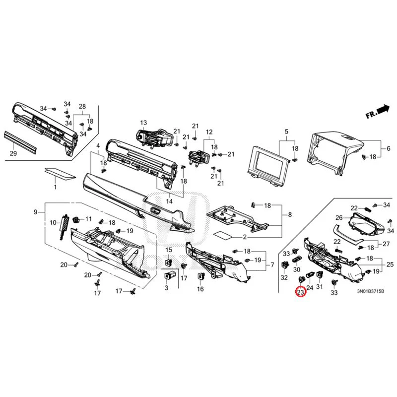 [NEW] JDM HONDA VEZEL e:HEV RV5 2025 Instrument panel garnish (passenger side) GENUINE OEM - Image 18
