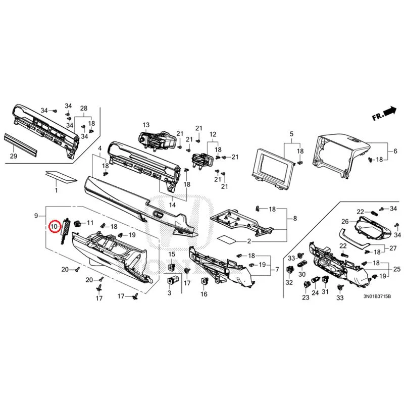 [NEW] JDM HONDA VEZEL e:HEV RV5 2025 Instrument panel garnish (passenger side) GENUINE OEM - Image 8