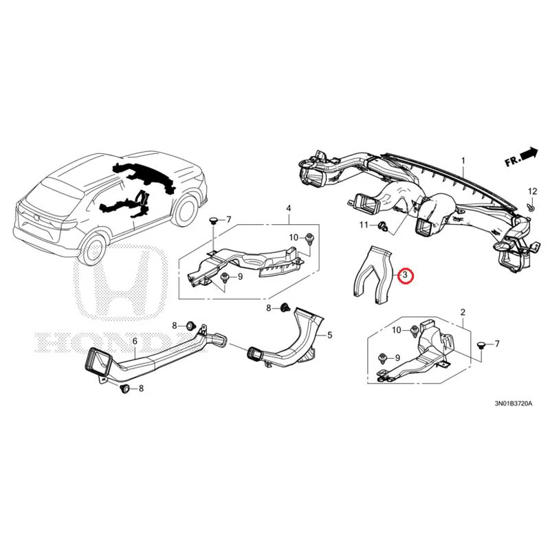 [NEW] JDM HONDA VEZEL e:HEV RV5 2025 Duct GENUINE OEM - Image 4