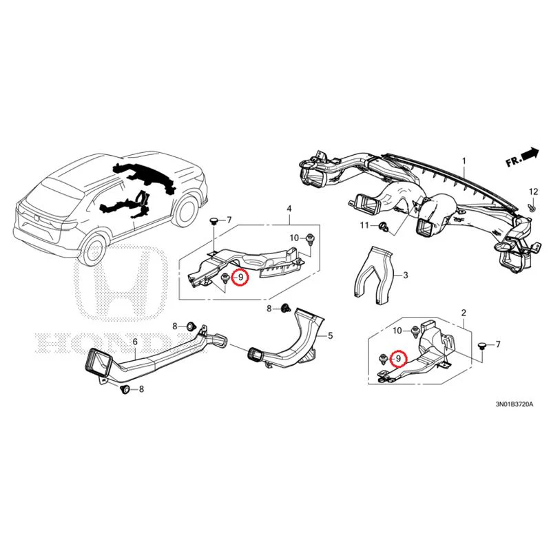 [NEW] JDM HONDA VEZEL e:HEV RV5 2025 Duct GENUINE OEM - Image 7