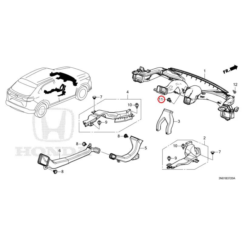 [NEW] JDM HONDA VEZEL e:HEV RV5 2025 Duct GENUINE OEM - Image 9