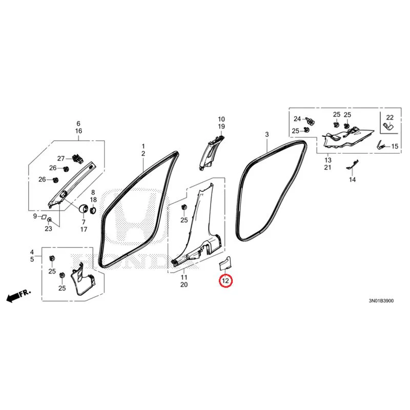 [NEW] JDM HONDA VEZEL e:HEV RV5 2025 Pillar Garnish GENUINE OEM - Image 10