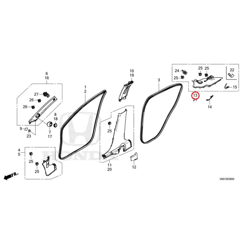 [NEW] JDM HONDA VEZEL e:HEV RV5 2025 Pillar Garnish GENUINE OEM - Image 11