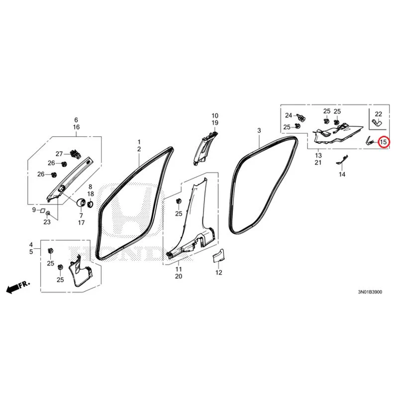 [NEW] JDM HONDA VEZEL e:HEV RV5 2025 Pillar Garnish GENUINE OEM - Image 13