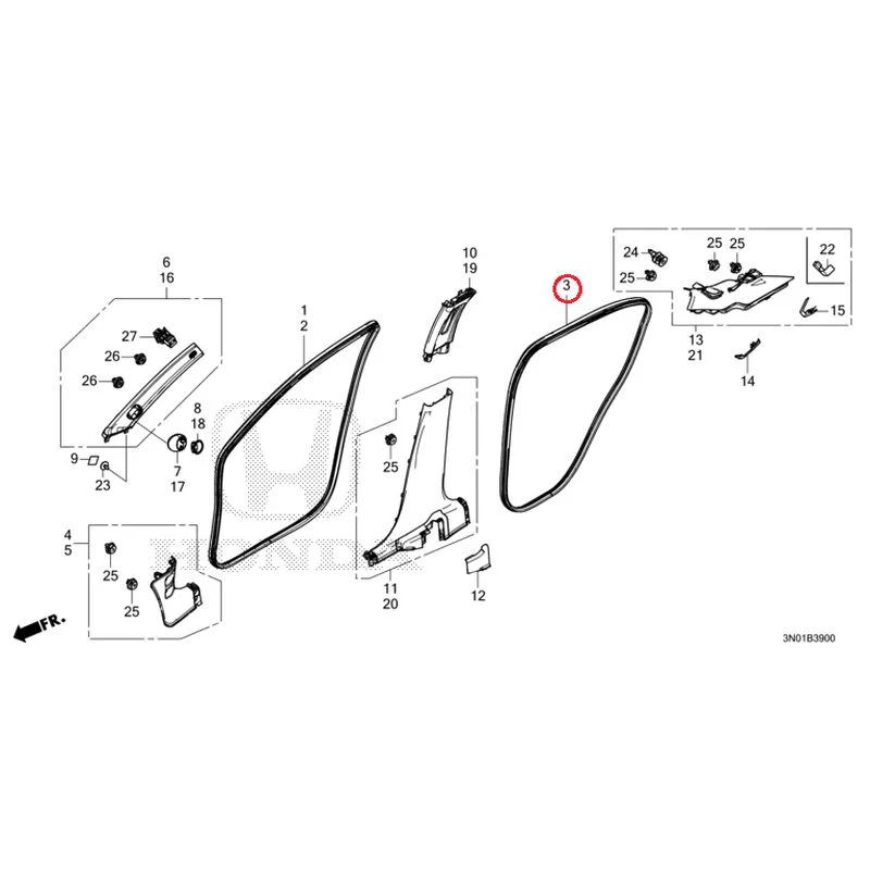 [NEW] JDM HONDA VEZEL e:HEV RV5 2025 Pillar Garnish GENUINE OEM - Image 4
