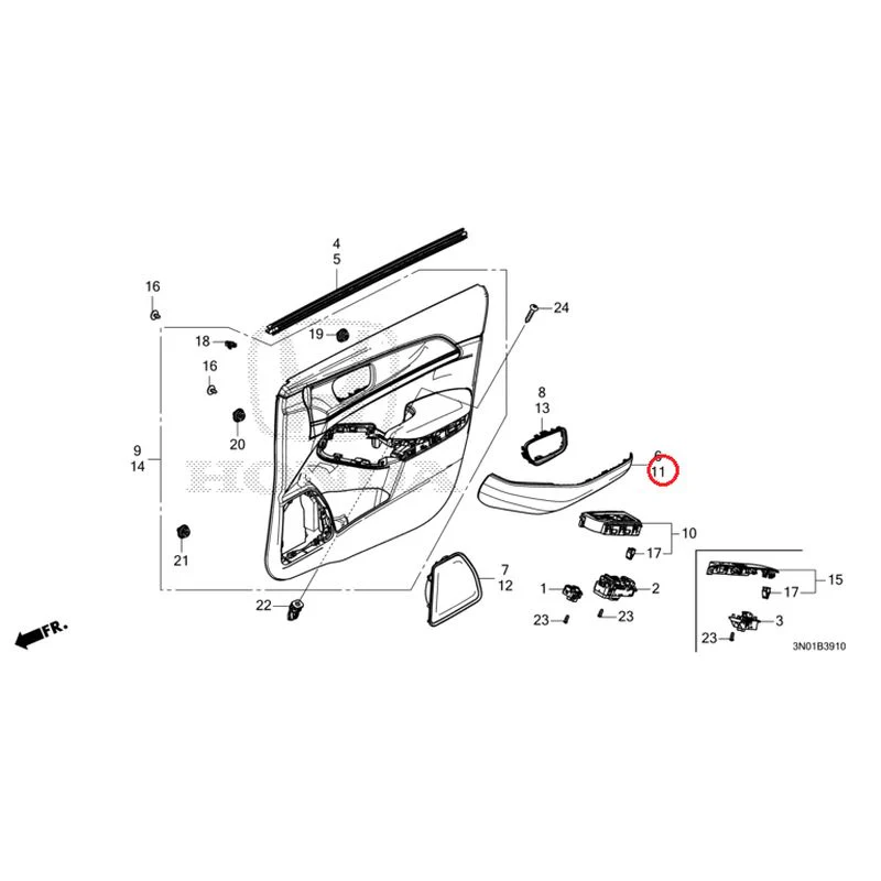 [NEW] JDM HONDA VEZEL e:HEV RV5 2025 Front Door Lining GENUINE OEM - Image 12