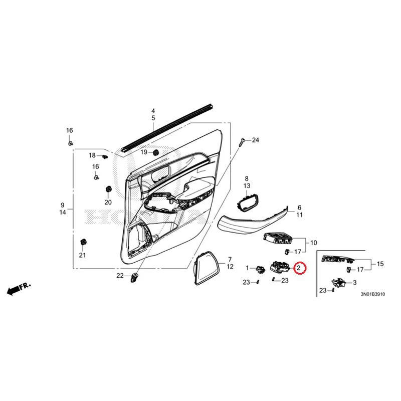 [NEW] JDM HONDA VEZEL e:HEV RV5 2025 Front Door Lining GENUINE OEM - Image 3