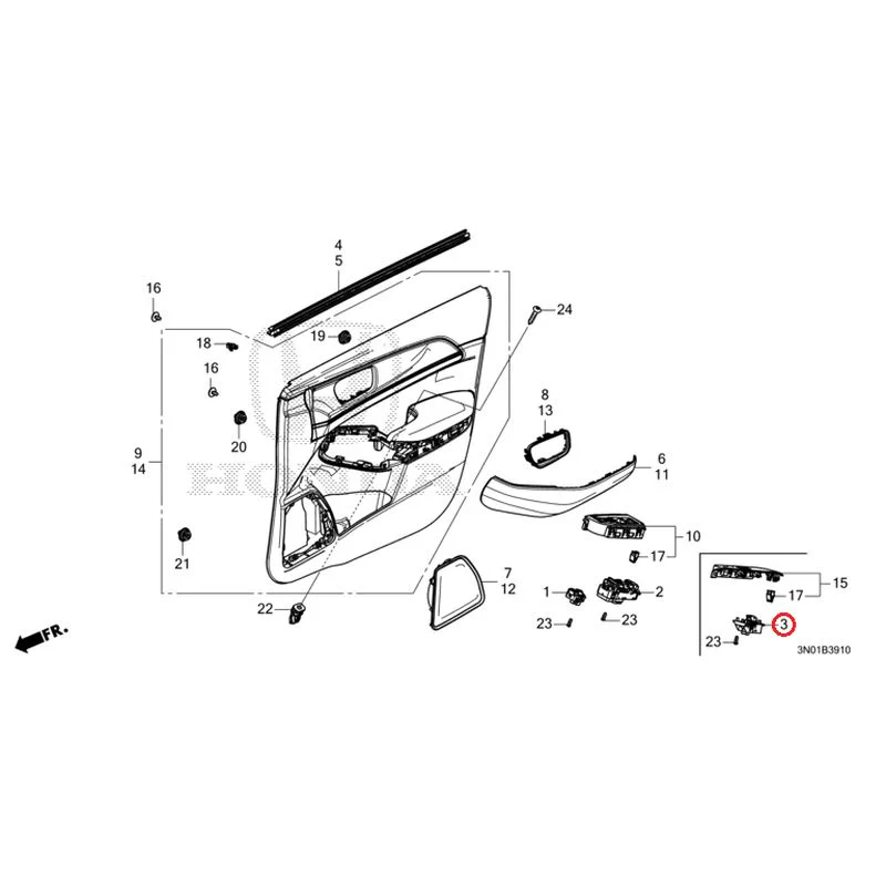 [NEW] JDM HONDA VEZEL e:HEV RV5 2025 Front Door Lining GENUINE OEM - Image 4