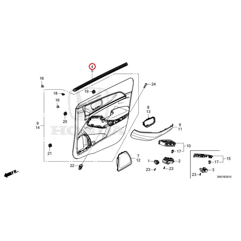 [NEW] JDM HONDA VEZEL e:HEV RV5 2025 Front Door Lining GENUINE OEM - Image 5