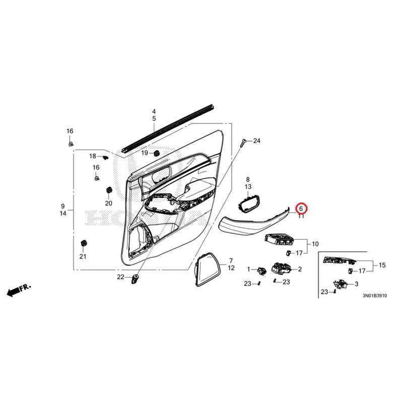 [NEW] JDM HONDA VEZEL e:HEV RV5 2025 Front Door Lining GENUINE OEM - Image 7