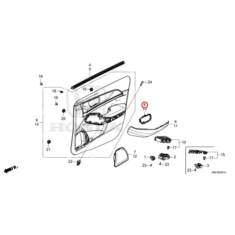 [NEW] JDM HONDA VEZEL e:HEV RV5 2025 Front Door Lining GENUINE OEM - Image 9