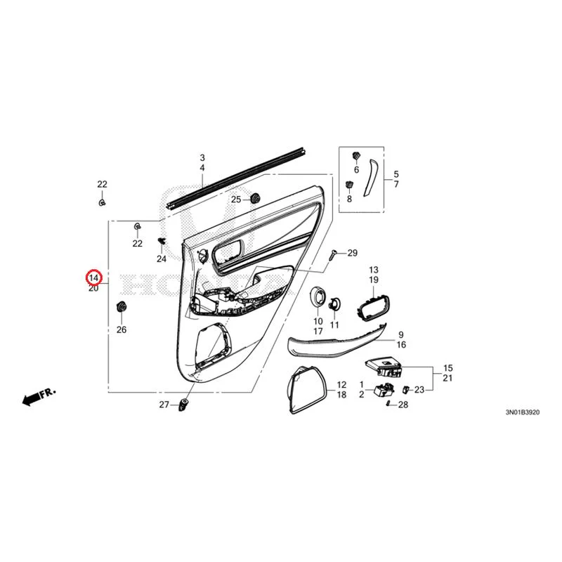 [NEW] JDM HONDA VEZEL e:HEV RV5 2025 Rear Door Lining GENUINE OEM - Image 13