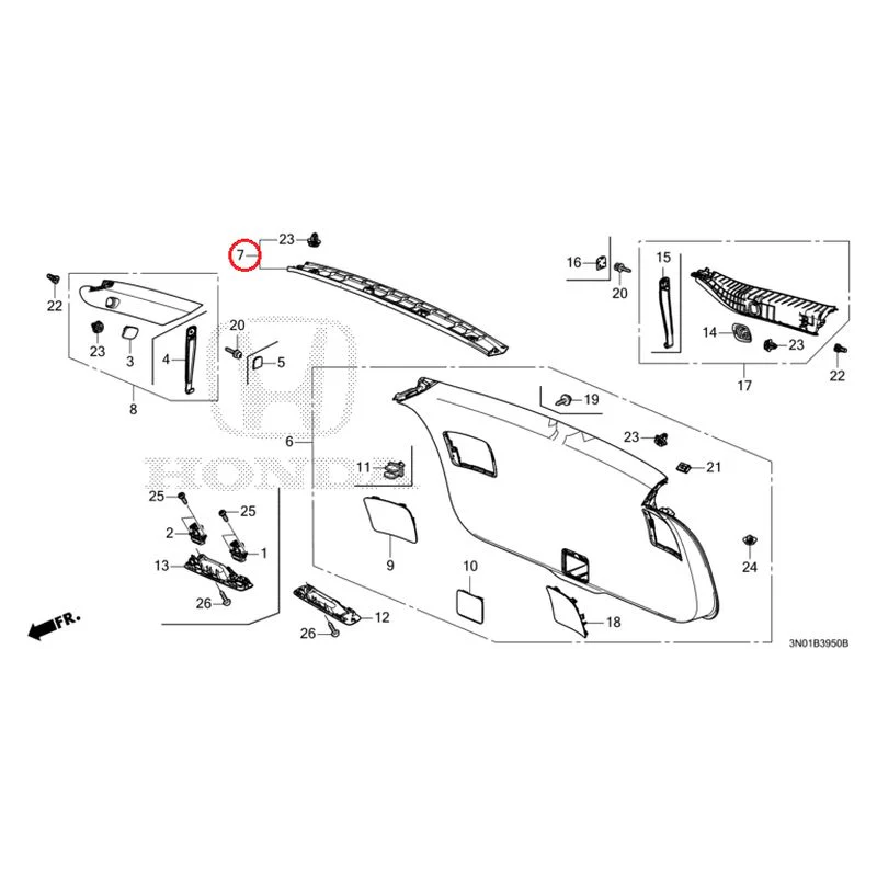 [NEW] JDM HONDA VEZEL e:HEV RV5 2025 Tailgate Lining GENUINE OEM - Image 7