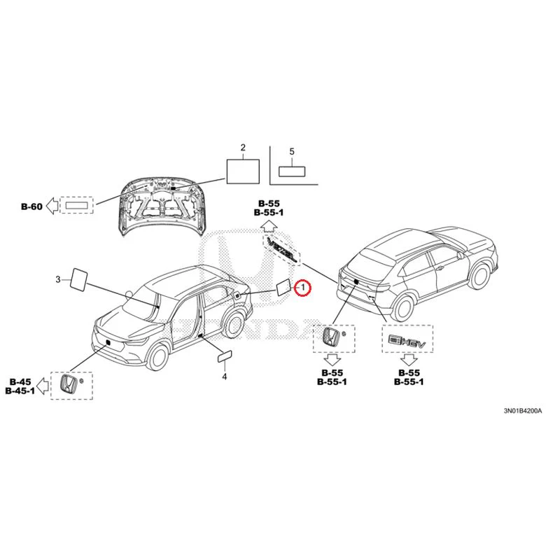[NEW] JDM HONDA VEZEL e:HEV RV5 2025 Caution Label GENUINE OEM - Image 2