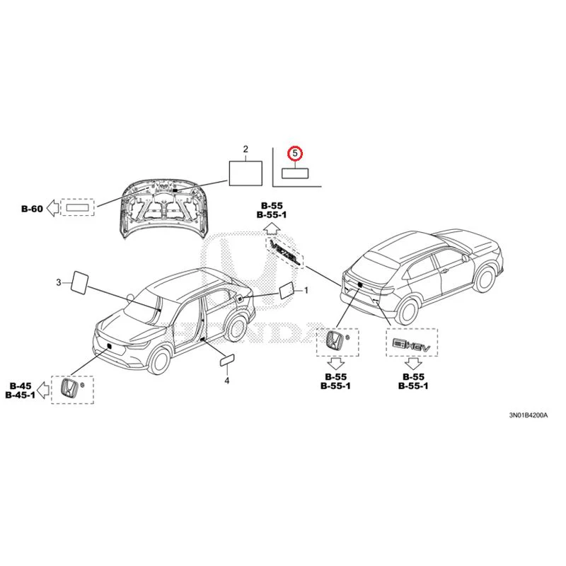 [NEW] JDM HONDA VEZEL e:HEV RV5 2025 Caution Label GENUINE OEM - Image 5